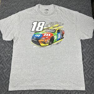 NASCAR T Shirt Men’s 2XL Kyle Busch Gray Racing Joe Bibbs Double Sided